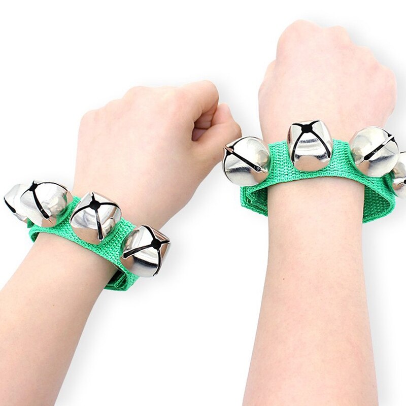 20 polsen met jingle bells muziek ritme speelgoed, willekeurige kleuren, schoolinstrumenten