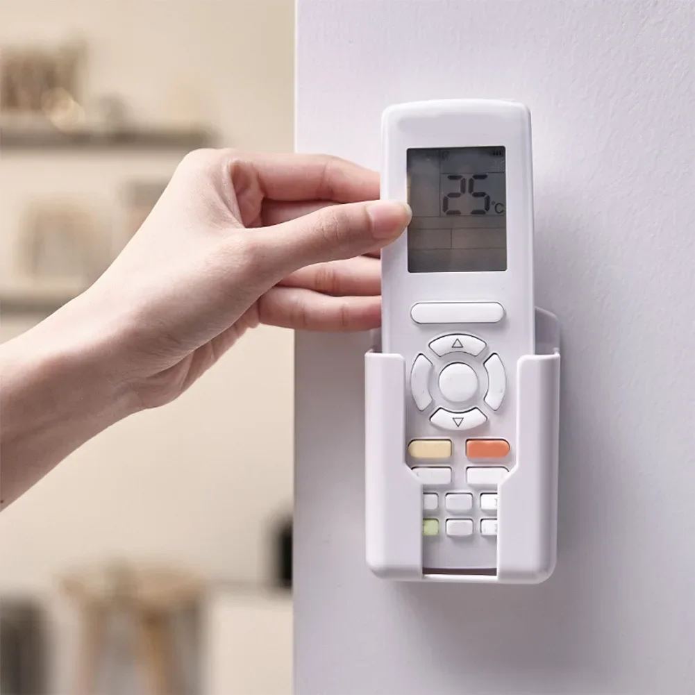1 stks Airconditioner Afstandsbediening Houder Universele Witte Wandmontage Opbergdoos Afstandsbediening Houder Telefoon Oplaadbeugel
