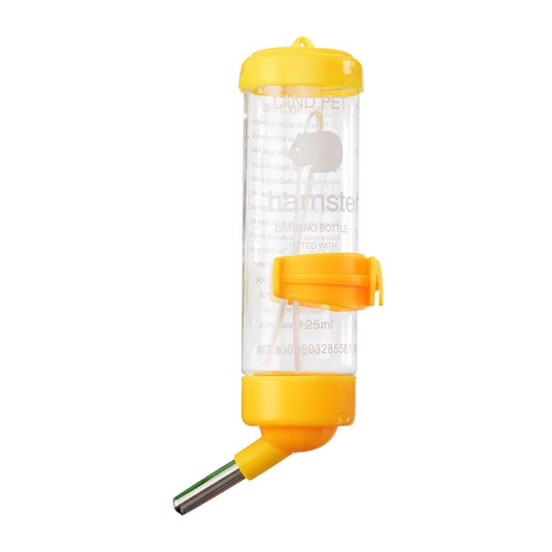 Bebedero de plástico para hámster, botella de agua para animales pequeños, accesorios para mascotas: Yellow
