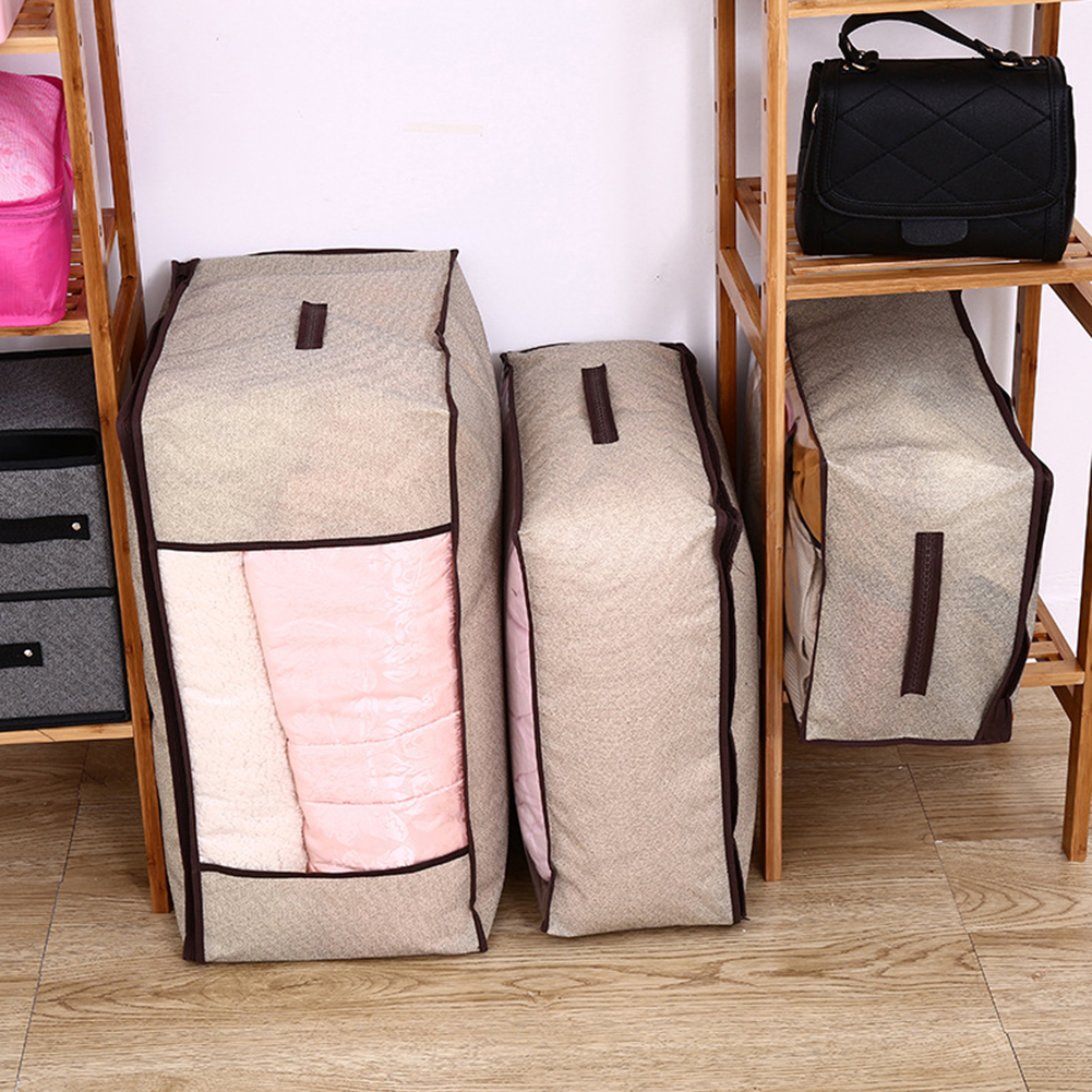 Non Woven Fabric Storage Bag Quilt Clothes Blanket Pillow Storage Organizer
