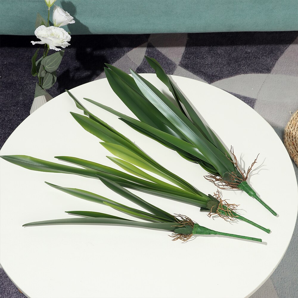 5/7/10 Real Touch Artificial Orchid Leaf Silicon Feel Leafs Butterfly Orchid Flower Home Decorative Grass Arrangements Plant