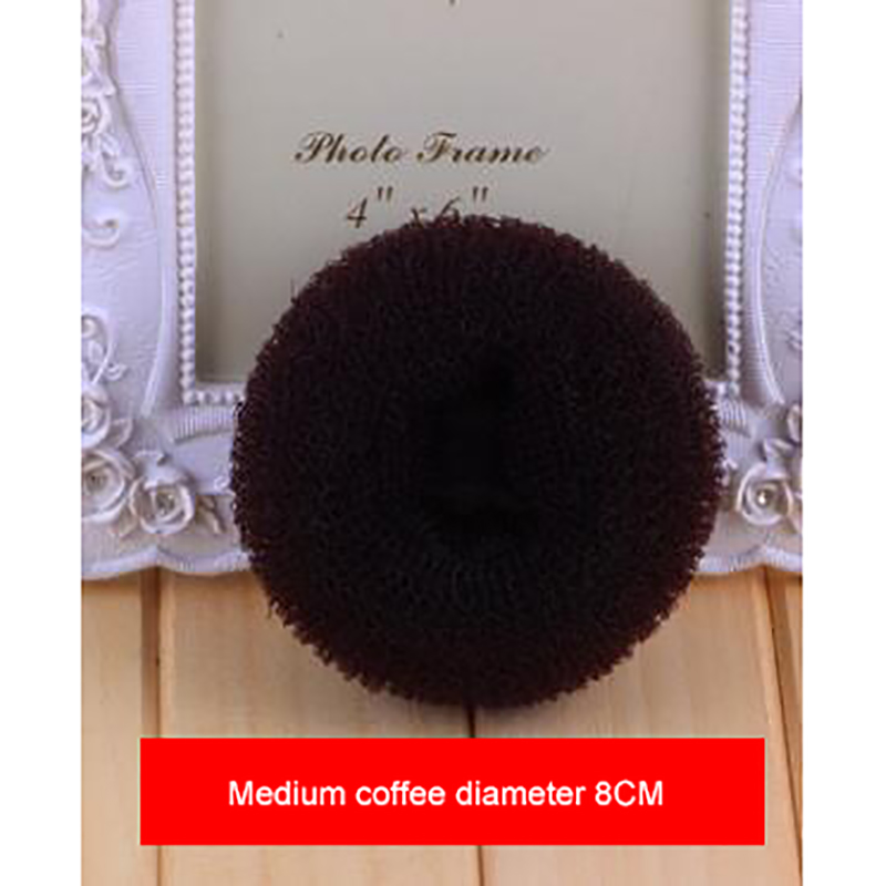 Hair Ring Bun Hair Styling Tool AccessoriesFashion Women Ladies Girls Magic Shaper Donut: Coffee7-8cm