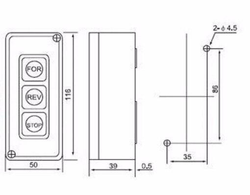 3 Push button switch Control button electric switch three position button FOR REV STOP Sliding gate