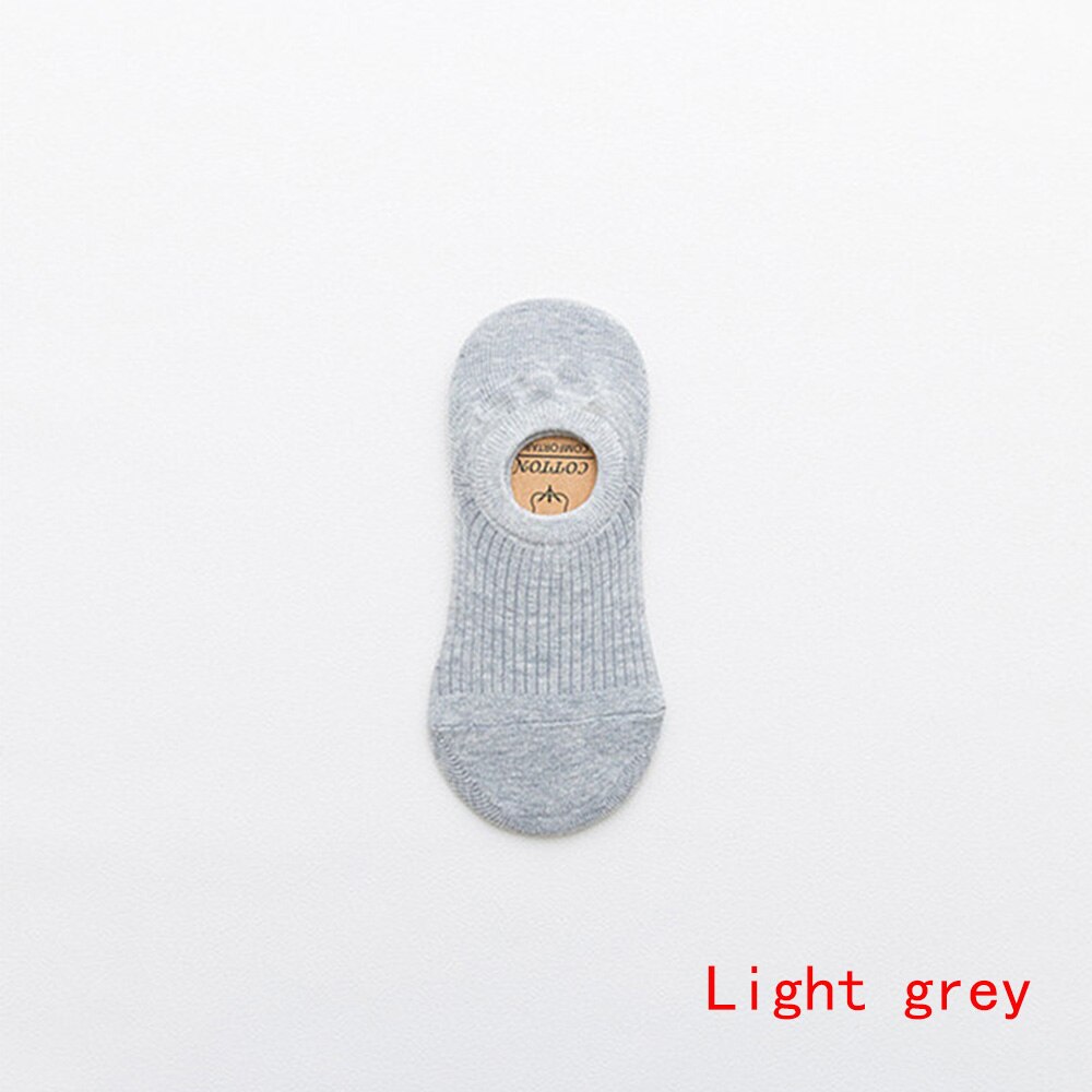 1 Pair Soft Women Socks Solid Color Shallow Mouth Breathable Comfortable Socks Women Cotton Non Slip Boat Cotton Socks: light grey