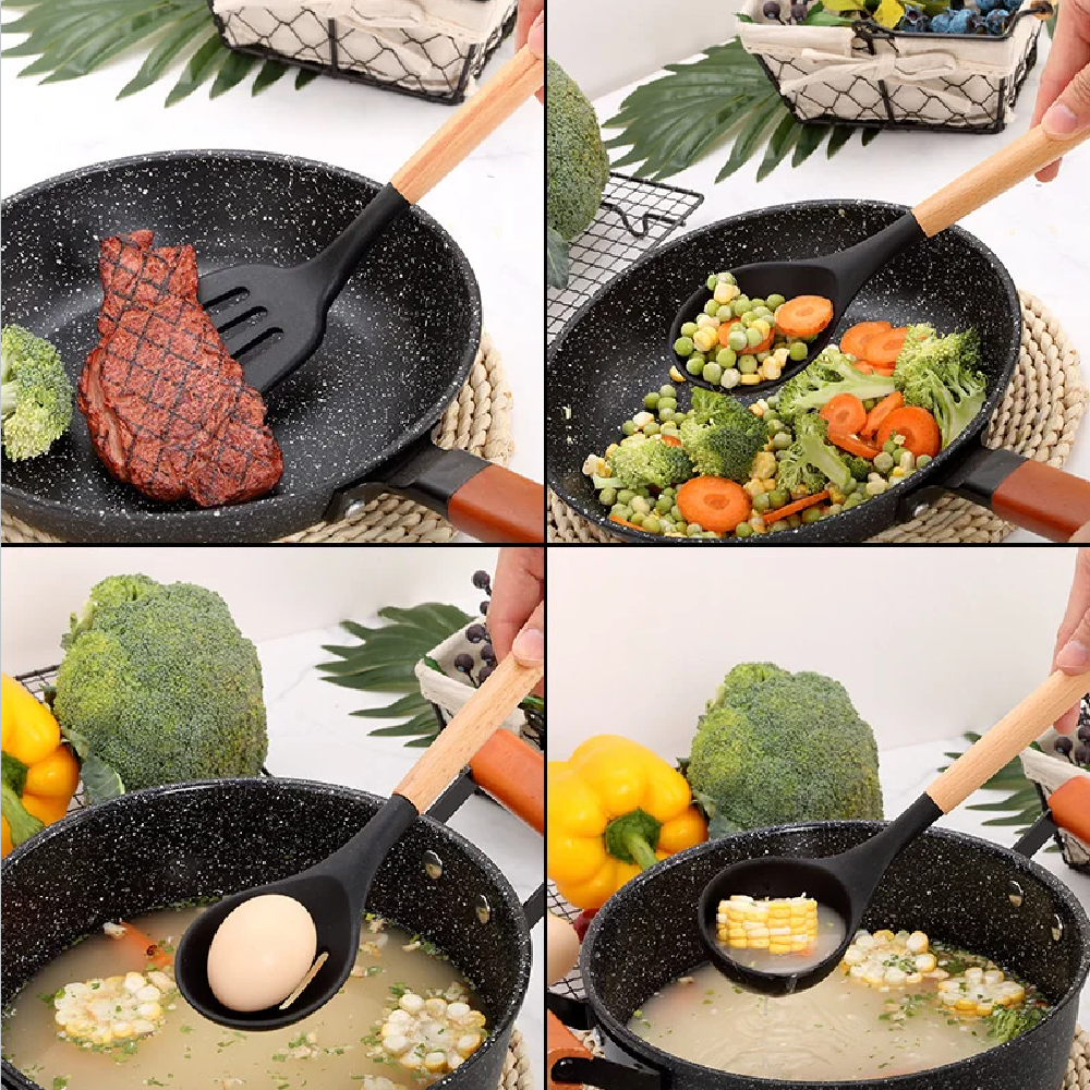 Siliconen Keukengerei 5 Stks/set Koken Non-Stick Pot Schepje Keukengerei Set Hittebestendig Flexibel Siliconen Keukengerei