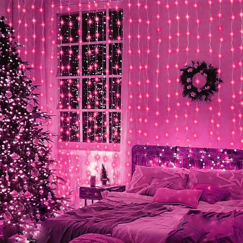 Guirnalda de luces LED para cortina, decoración USB de 3/4/6M, guirnalda navideña, lámpara de hadas, 8 modos para el hogar, jardín, de Navidad, decoración de boda: XL / Gris