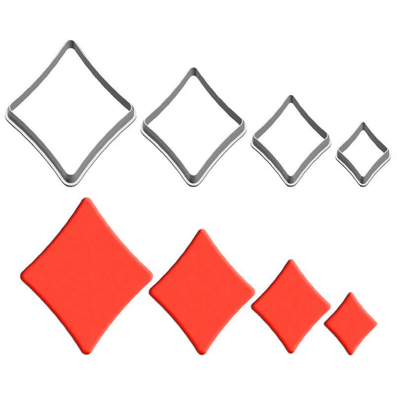 Cartoon Playing Card King,Spades Hearts Clubs Diamonds,Plastic Mold,Cake Fondant Tools,Cookie Sushi and Fruits Cutters