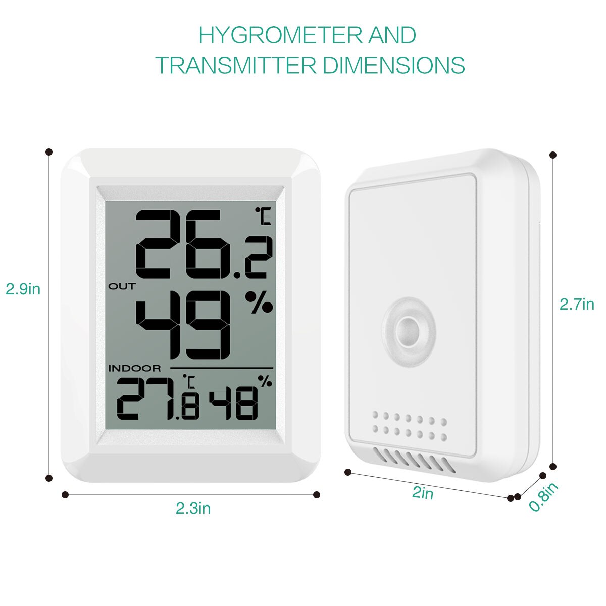 ORIA Digital LCD Indoor Outdoor Thermometer Temperature Mini Remote Thermometer Digital Lcd Temperature Thermometer Home