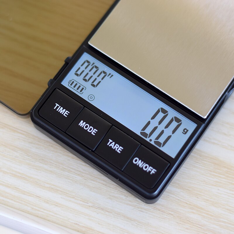 Tasku pieni kahvivaaka ajastimella , 1000 x 0.1g digitaalisen gramman vaaka suurella lcd-näytöllä, espressovaaka taaratoiminnolla