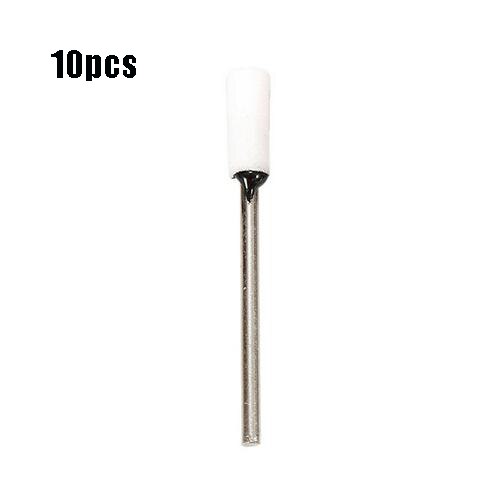 Outil de manucure électrique de foret d'art d'ongle carbure de silicium Carborundum tête de meulage tige de roue 2.34mm pour rectifier la porcelaine en métal: 10pcs white