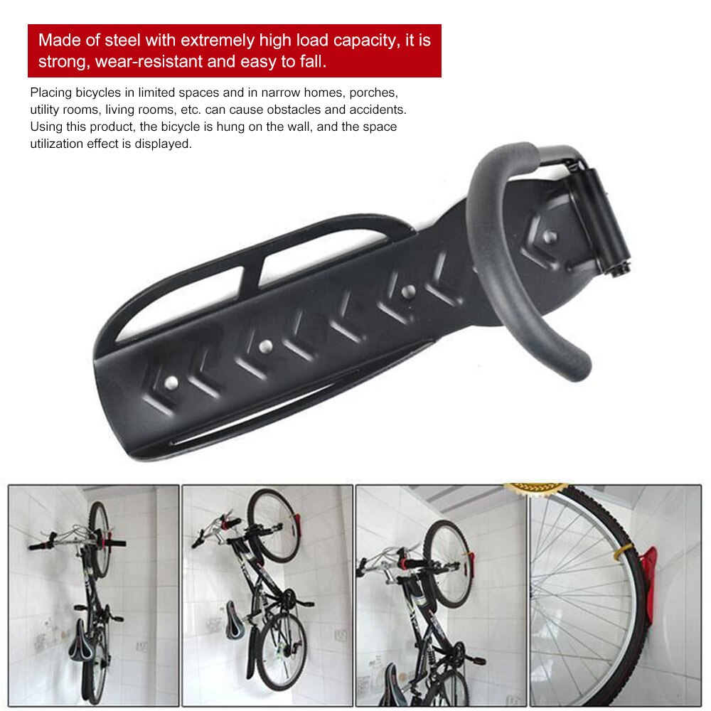 2pcs Bike Steel Wall Stand Holder Bicycle Hanger Hook Rack 30kg Capacity Bike Wall Mount Rack Stands Wall Parking Racks