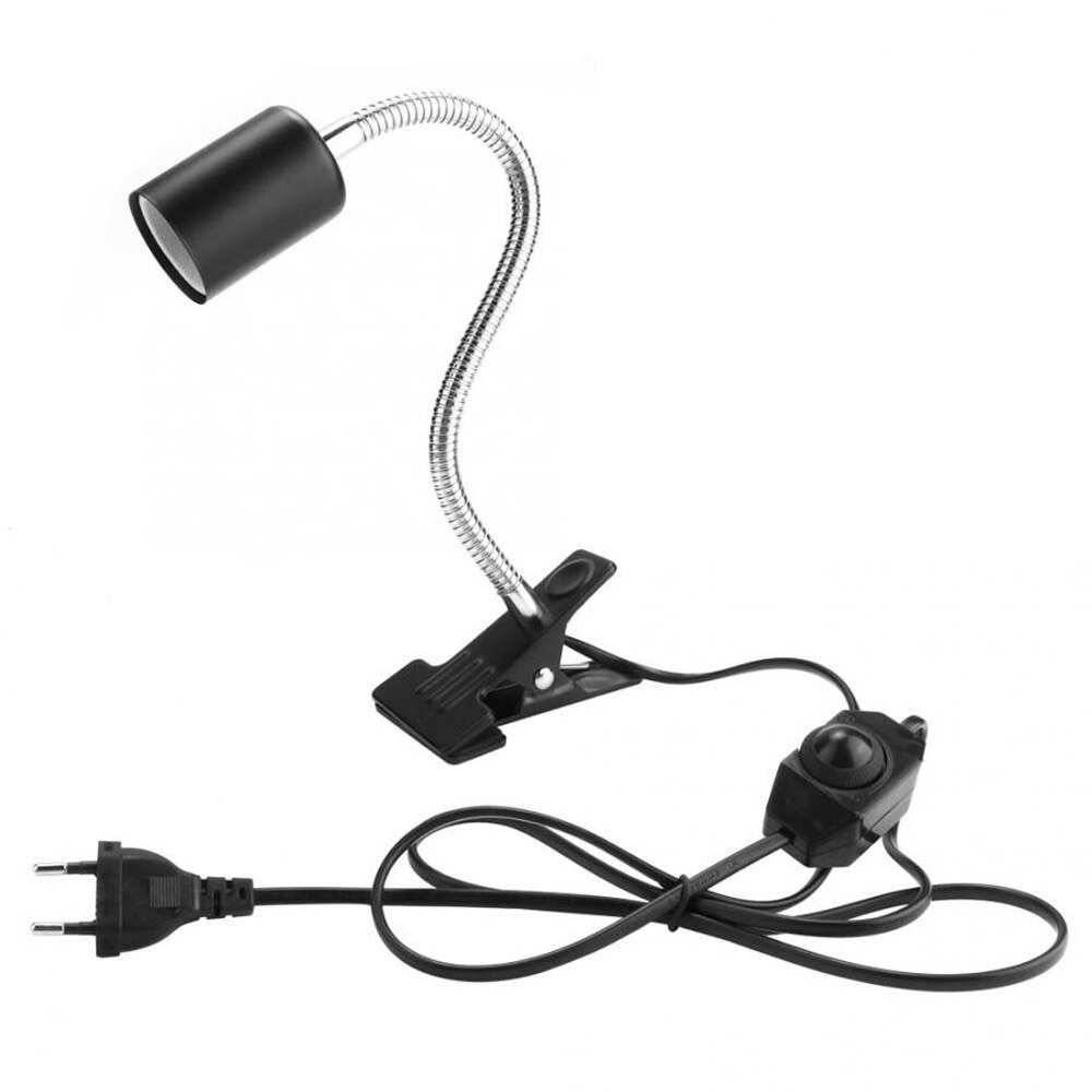 Aquarium Reptile Turtle UVA UVB Lighting Lamp Holder E27 Clip-on Aquarium Lighting Holder Lizard Snake Ceramic Lamp Holder: Only Black Holder