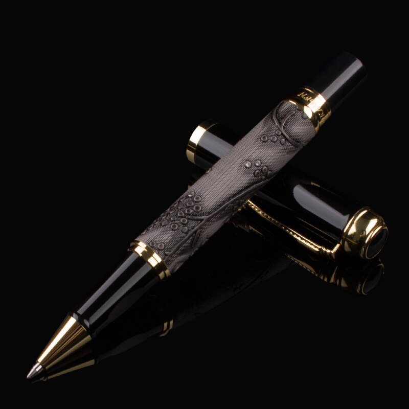 Luxe klassieke rode Lederen druif patroon rollerball klassieke pen briefpapier verkoop: R