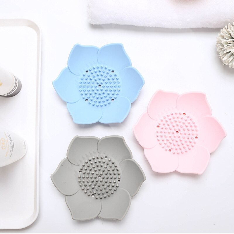 flexibel Silikon Platten Lotus Blume Dusche Schlecht Tablett Seife Kasten Seifenschale Lagerung Ablauf Seife Halfter Seife Sparer Schlecht Spielereien