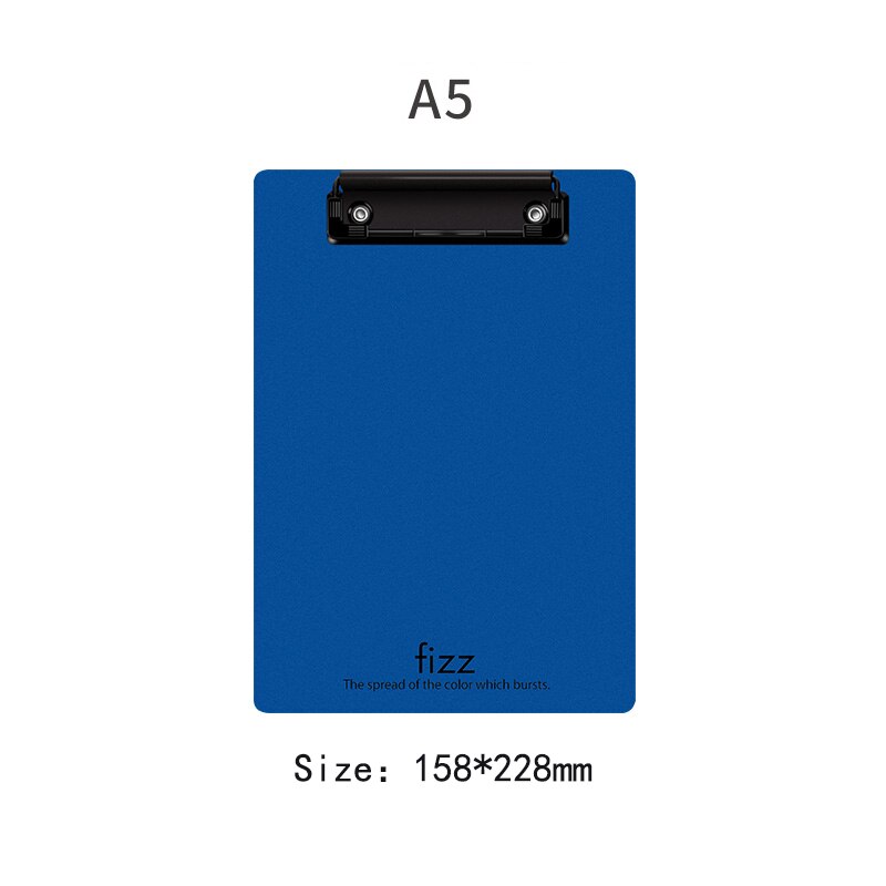 A5 Plastic Writing Board with Clip File Folder Writing Pad File School and Office Supplies: Blue
