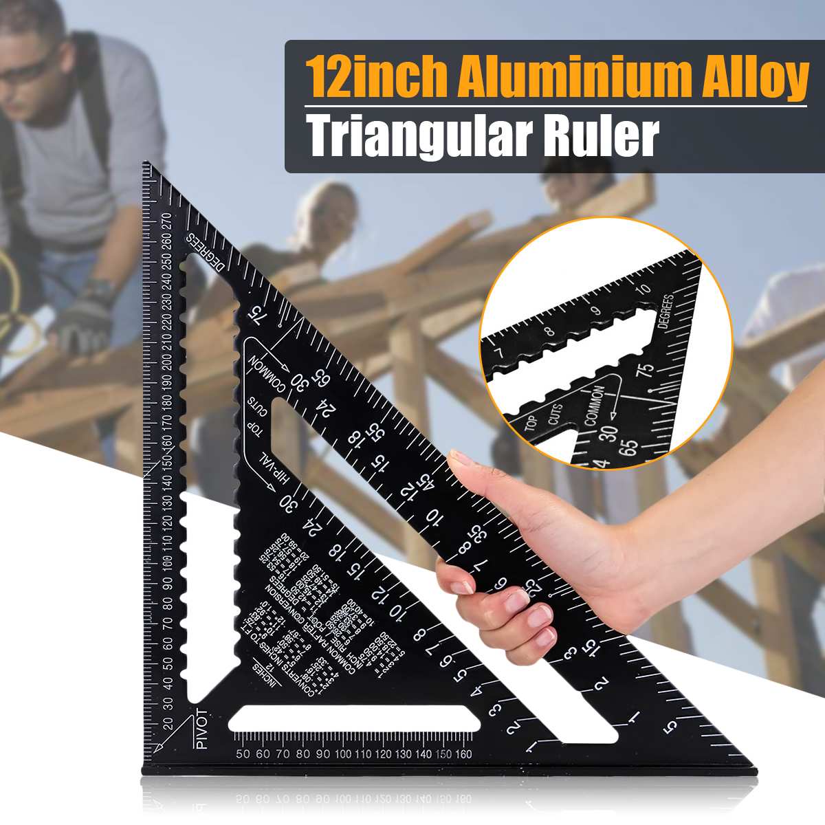 30cm Aluminium Set Square ruler 12" Protractors Rafter Angle Frame Measuring Carpenter Measurement woodworking Triangular Rule