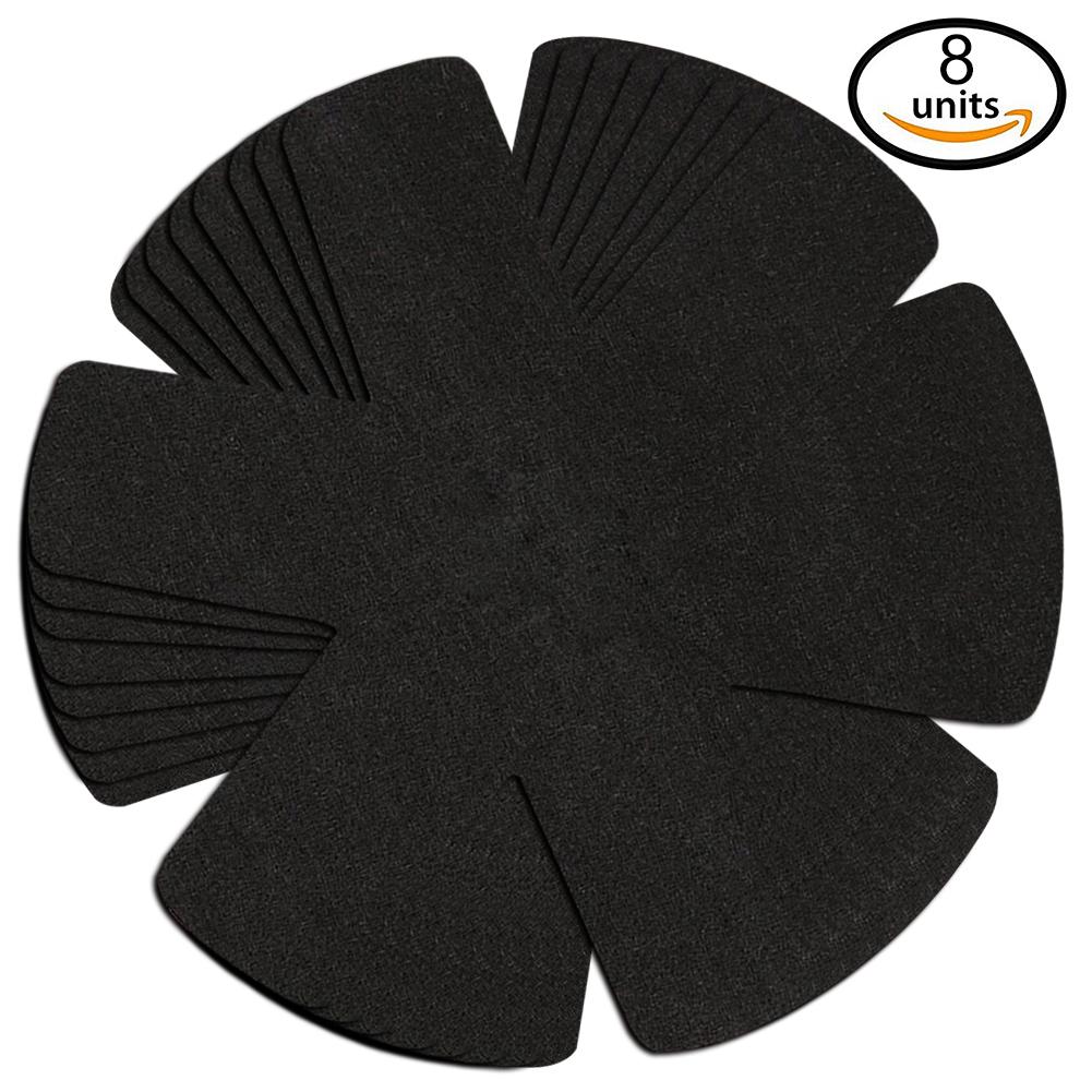 Protectores antideslizantes y antiarañazos para mesa para ollas y sartenes, esterilla de protección para vajilla del hogar: Black 8pcs
