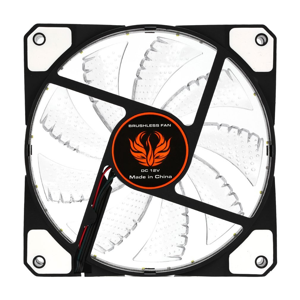 120mm led ultra stille computer pc behuizing ventilator 15 led's 12v met rubberen stille molex connector eenvoudig te installeren ventilator: Wit
