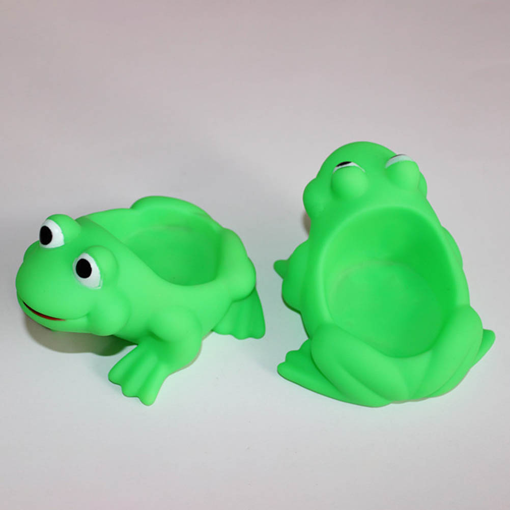 Jouet de bain flottant pour bébé, 4 pièces/lot, grenouille, eau de bain, son de pression, couinant