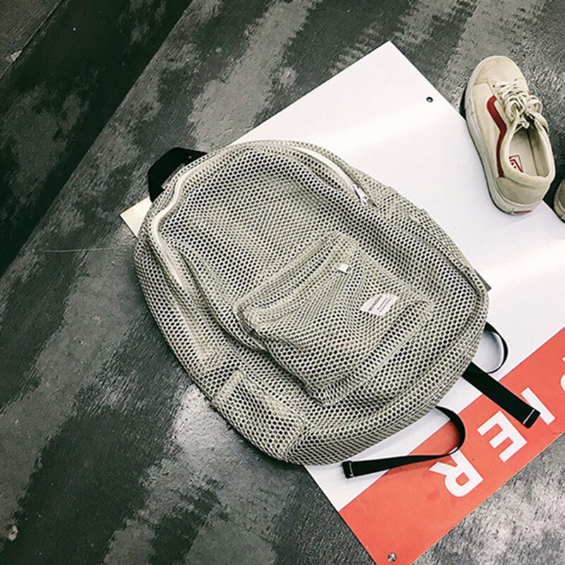 Women Swimming Bag Mesh Net Summer Beach Bags Girl Handbag Swim Female Travel Training Pouch Blaso Sac De Sport Gym Bag XA181D: Gray