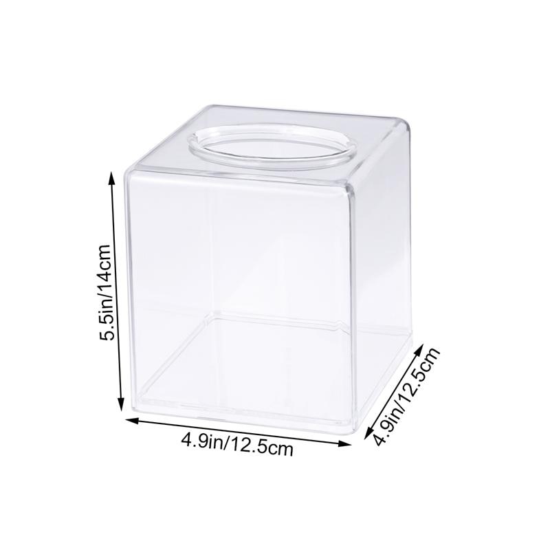 1PC Tissue Box Acrylic Transparent Square Tissue Case Tissue Holder Paper Storage Box for Hotels Home Restaurants