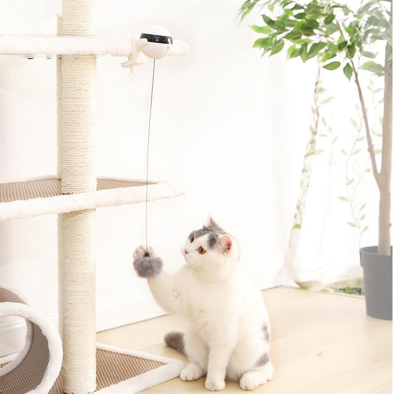 Juguete interactivo para mascotas, artefacto eléctrico con bola de elevación automática para gatos, perfecto rompecabezas inteligente para engañar al animal