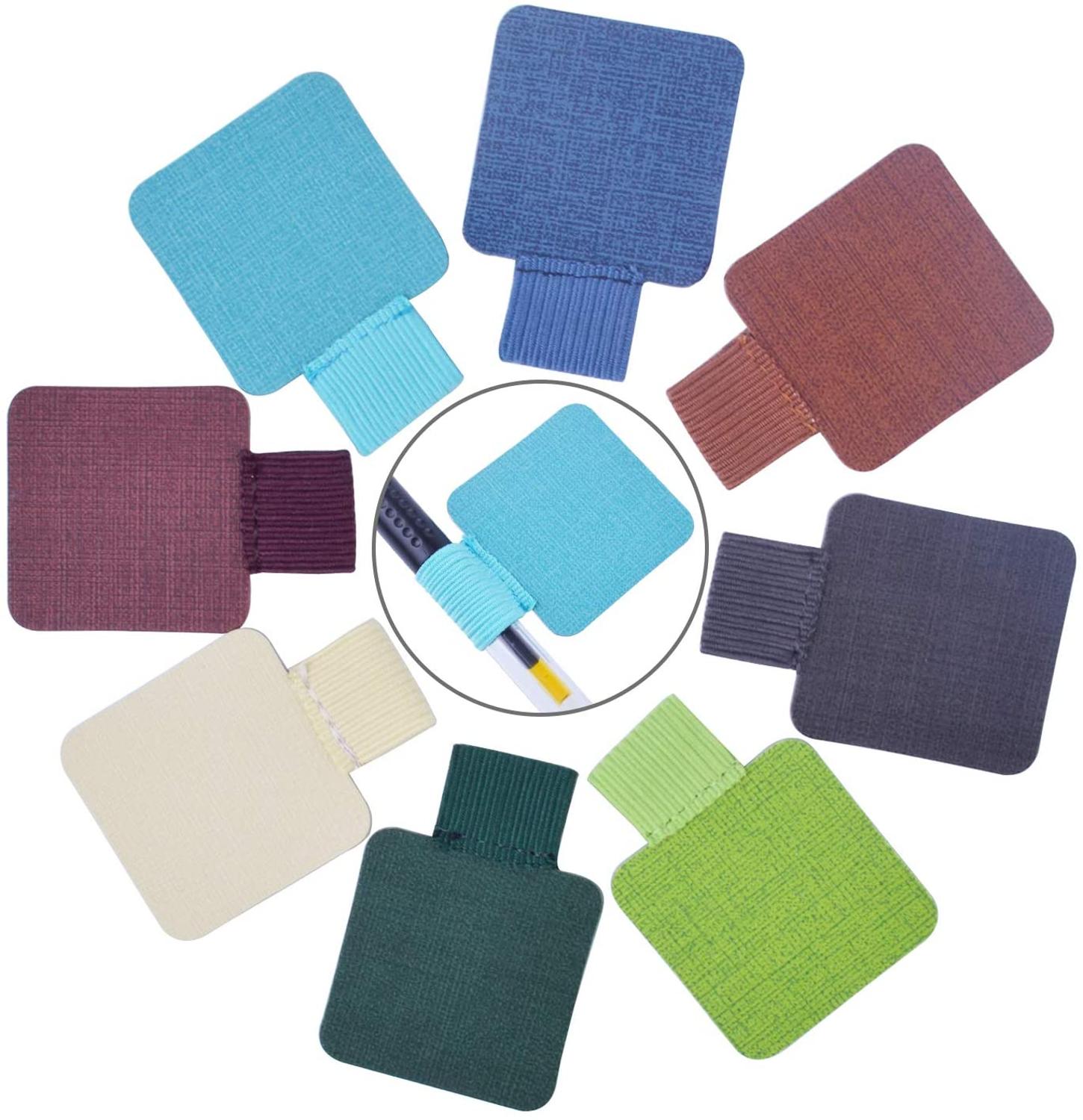 Self-adhesive Leather Pen Holder with Elastic Loop for Notebooks, Journals,Calendars and Planners(8 Colors)