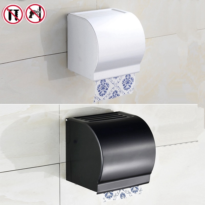 Badkamer tissue doos gratis ponsen toiletpapier handdoek houder wc-papier lade papier doos papier buis doos toiletpapier rack