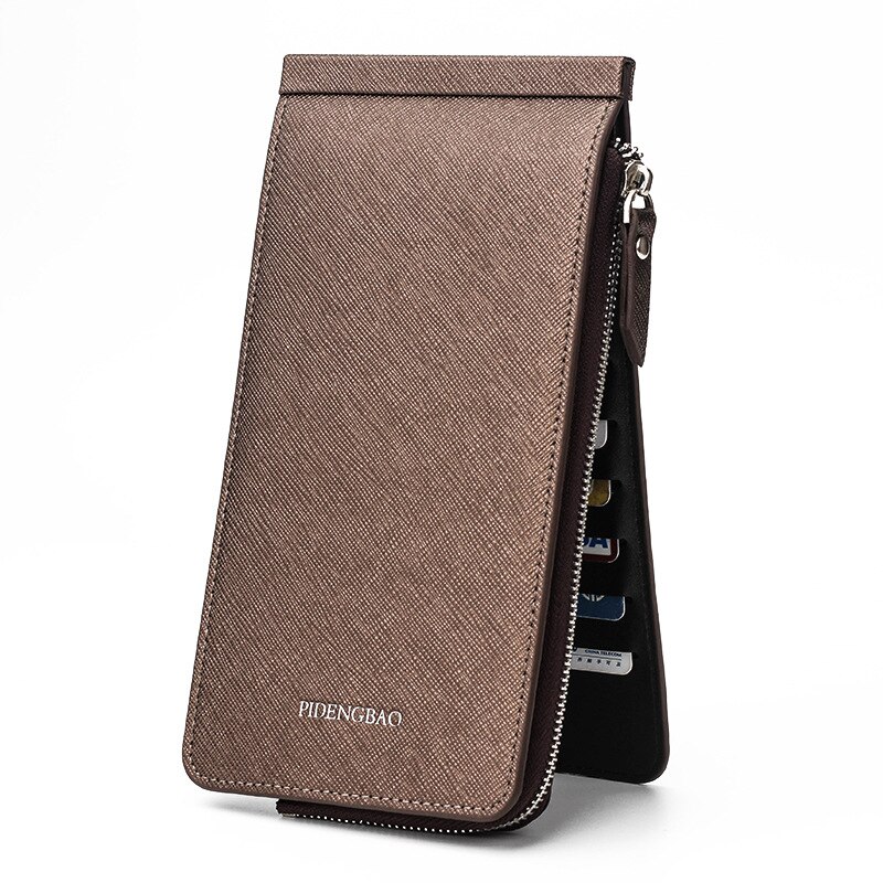 Veelkleurige dames clutch portemonnee effen kleur portemonnees dames portemonnee dames multifunctionele kaarthouder handtas leer voor dames portemonnee: Khaki