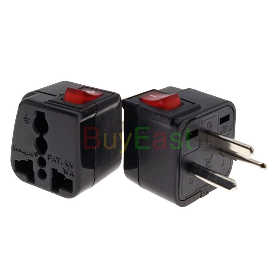 Universal to China Electrical Plug Adapter AC100~250V 10A With On/Off Main LED Switch