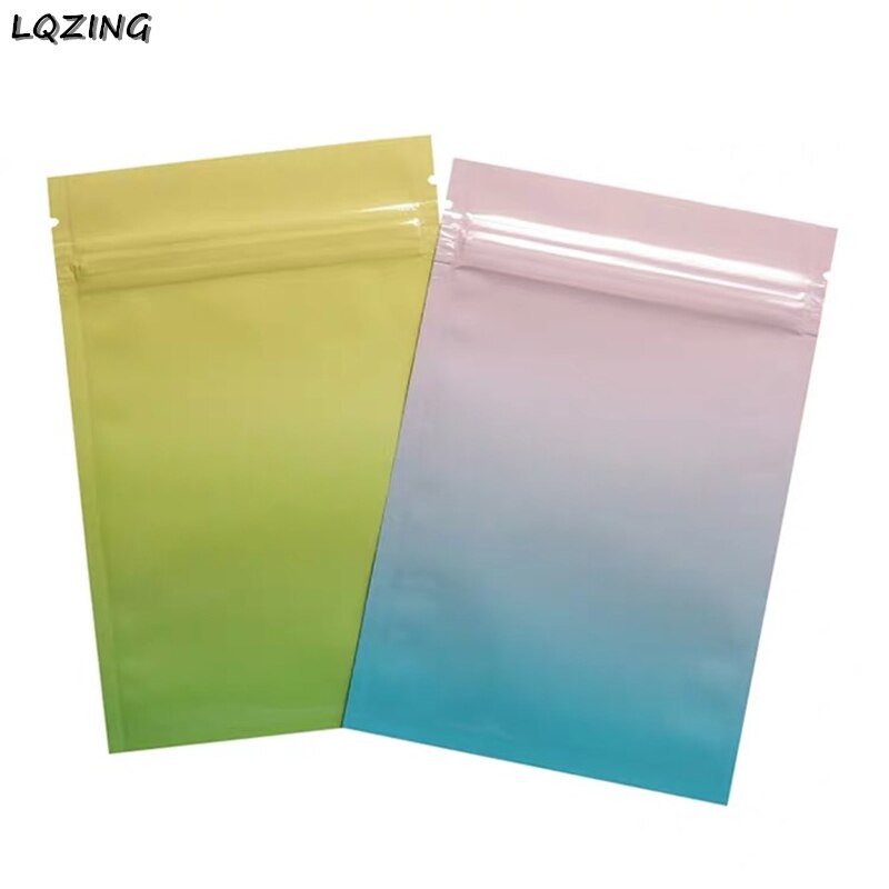 20Pcs Kleur Aluminiumfolie Zak Mini Self Seal Ziplock Verpakking Voedsel Zak Hersluitbare Bakken Snoep Sieraden Onderdelen Tassen Kleine zakjes