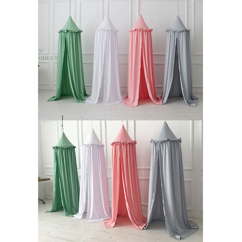 Enfants lit baldaquin rideaux filles princesse ronde suspendue dôme moustique maille chambre décor G99C