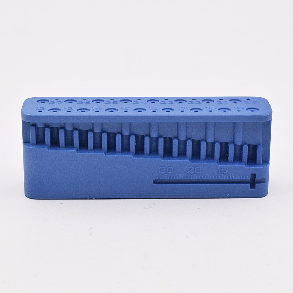 Dental Endo Files Measuring Block With Ruler Endodontic Instrument Autoclavable Block: Blue