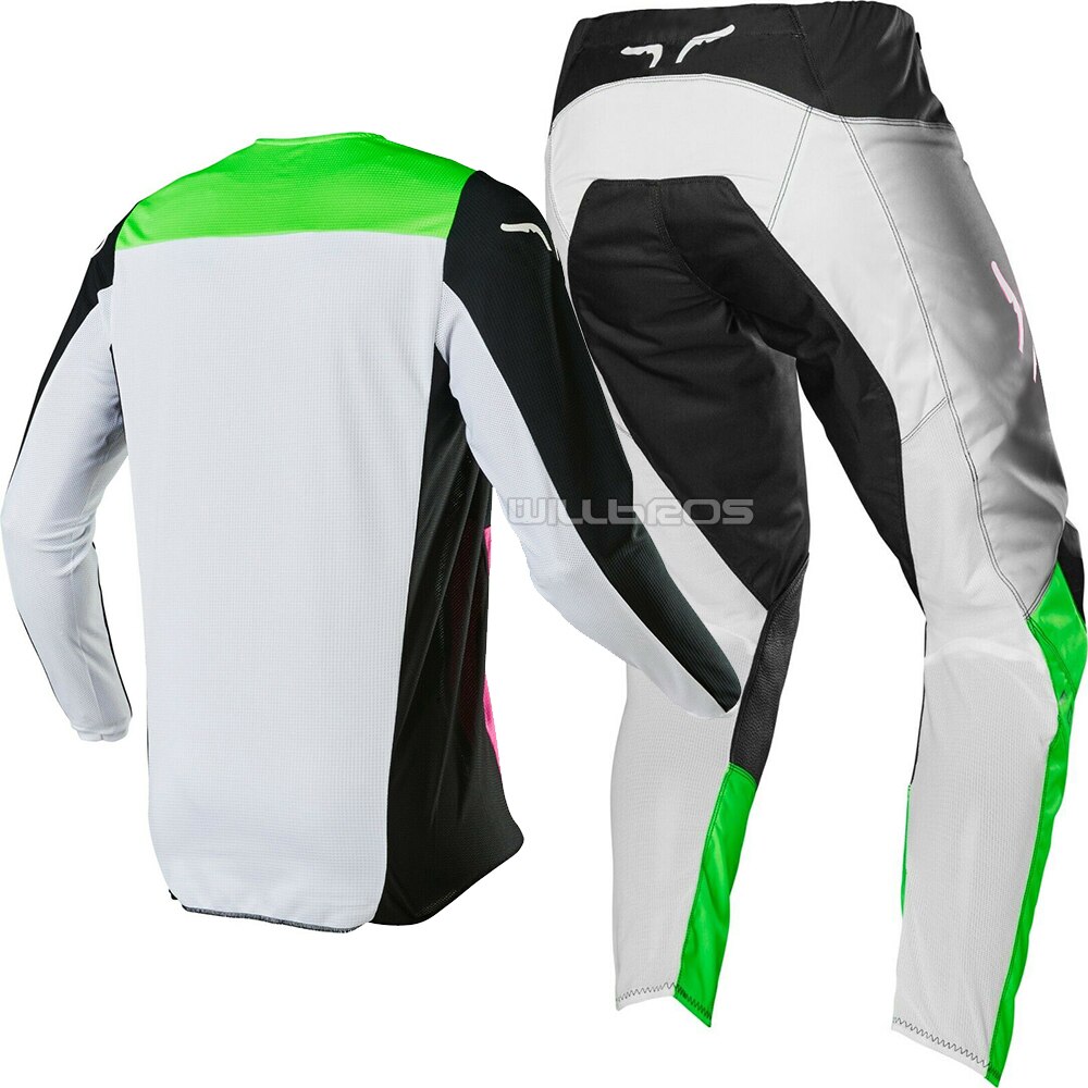 Delicate FOX 180 Fyce Gear Set Motorbike Street Moto Mountain Bicycle Cycling Suit Motorcycle Suit Black Grey Kit