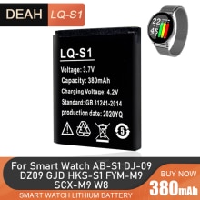 Batería de litio recargable para reloj inteligente, pila de LQ-S1 de 3,7 V y 380mAh para AB-S1 DJ-09 DZ09 GJD HKS-S1 FYM-M9 QW09 W8S