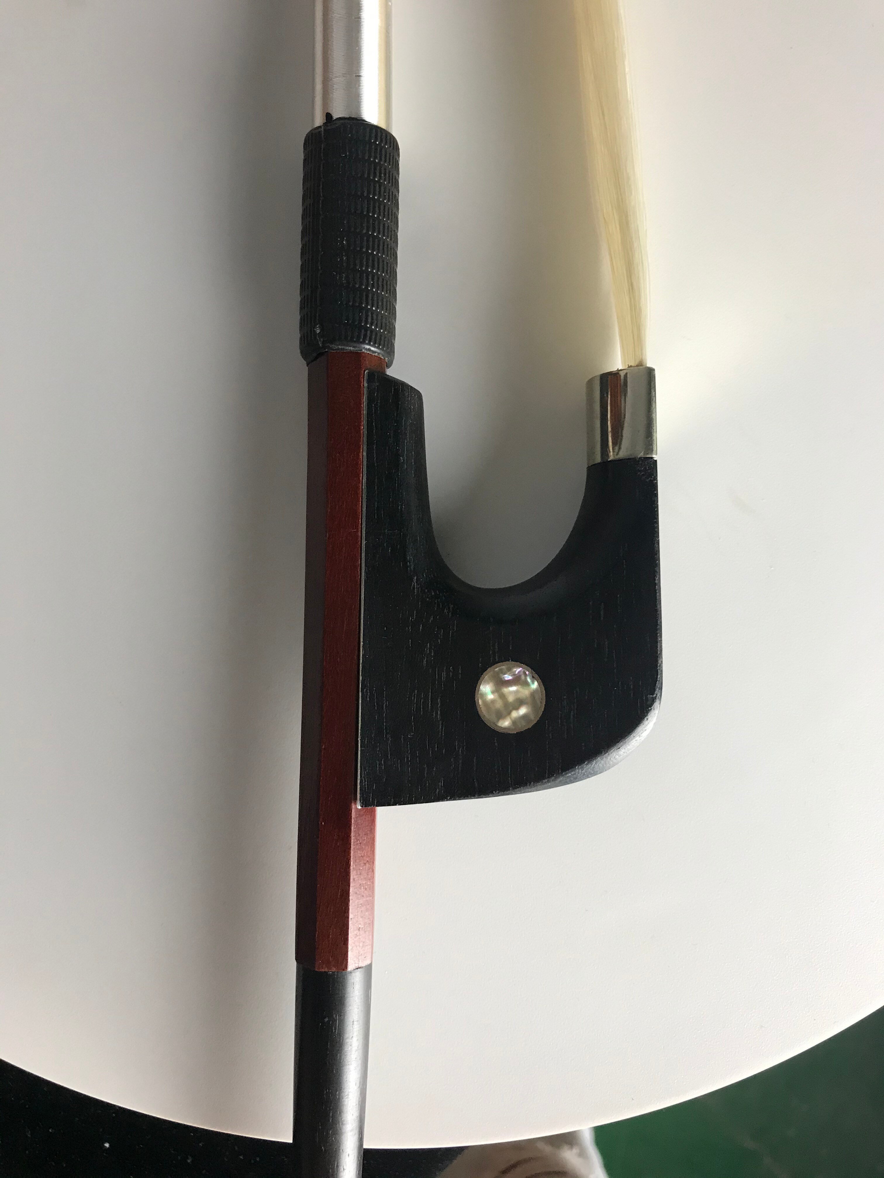 Double Bass Bow German Double Bass 3/4 Bow with Carbon Fiber Part Ebony Frog Mongolia Horse Hair 4/4 Contrabass Bow