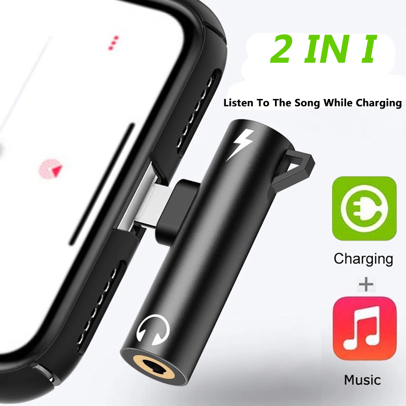 Podwójny rozdzielacz audio do słuchawek 2 w 1 do iPhone XR XS 13 12 11 do gniazda 3,5 mm do słuchawek Kabel AUX nie typu c