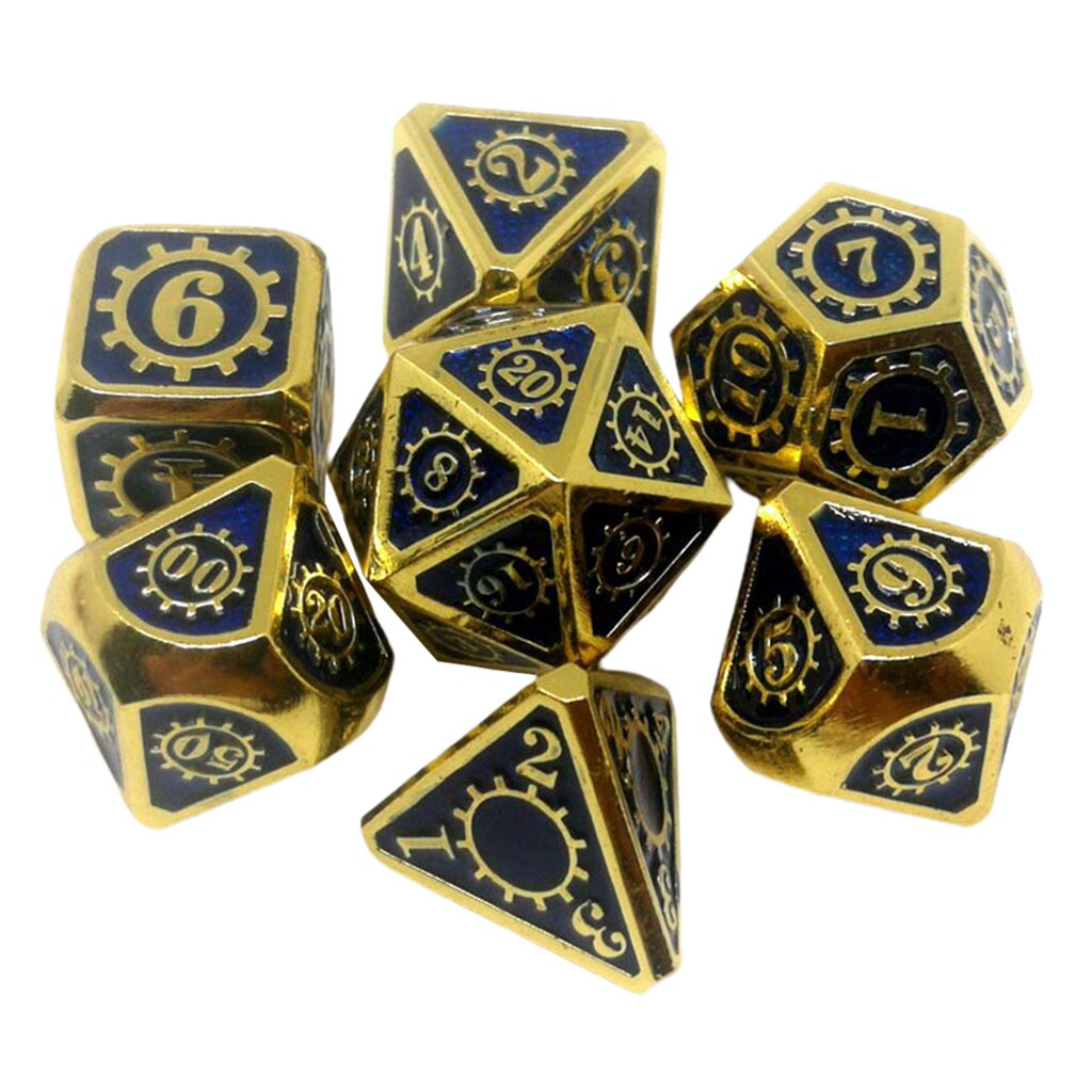 7Stck polyedrisch Multi-einseitig Metall Pro Drachen Waage DnD Pfadfinder RPG würfelt: 15