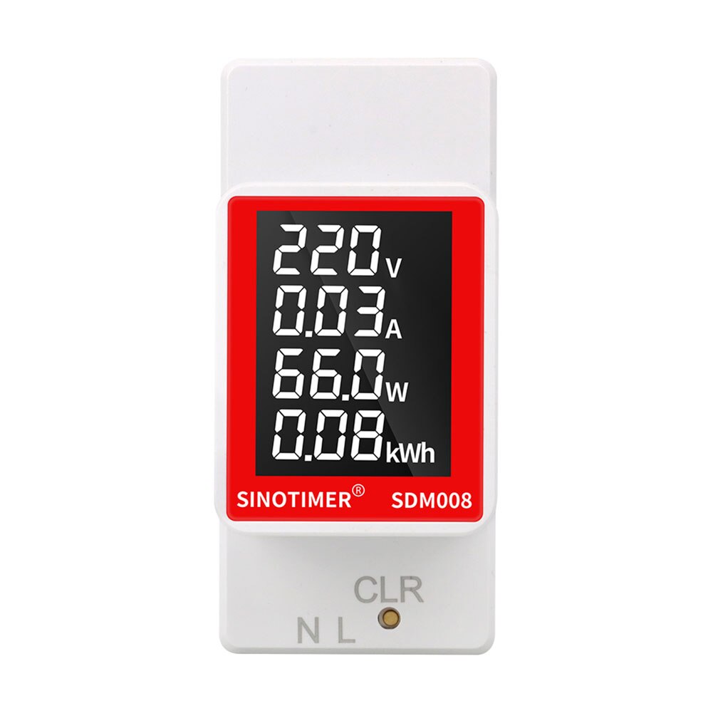 LCD Digital Display Wattmeter 50V-300V kWh Meter Power Energy Voltmeter Ammeter Reset Power Consumption Wattmeter Monitor Meter: Default Title