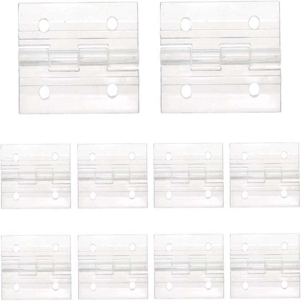 10 bisagras acrílicas transparentes de plástico, mini herrajes transparentes para manualidades en cajas (25 × 35 mm/1 x 1,37 pulgadas): YELLOW