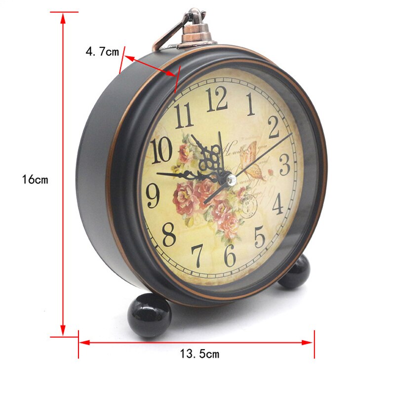 4 Inch Retro Amerikaanse Stille Klok Creatieve Mute Horloge Thuis Slaapkamer Kantoor Klokken