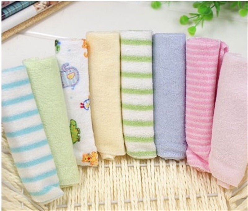 8pcs/set Soft Cotton Baby Infant Newborn Bath Towel Washcloth Feeding Wipe Cloth