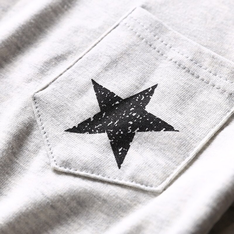 1-6Y Peuter Kids Baby Jongens T-shirt Lente Zomer Pentagram Print Lange Mouwen O-hals Trui Tops Tee Shirt Kleding Outfits