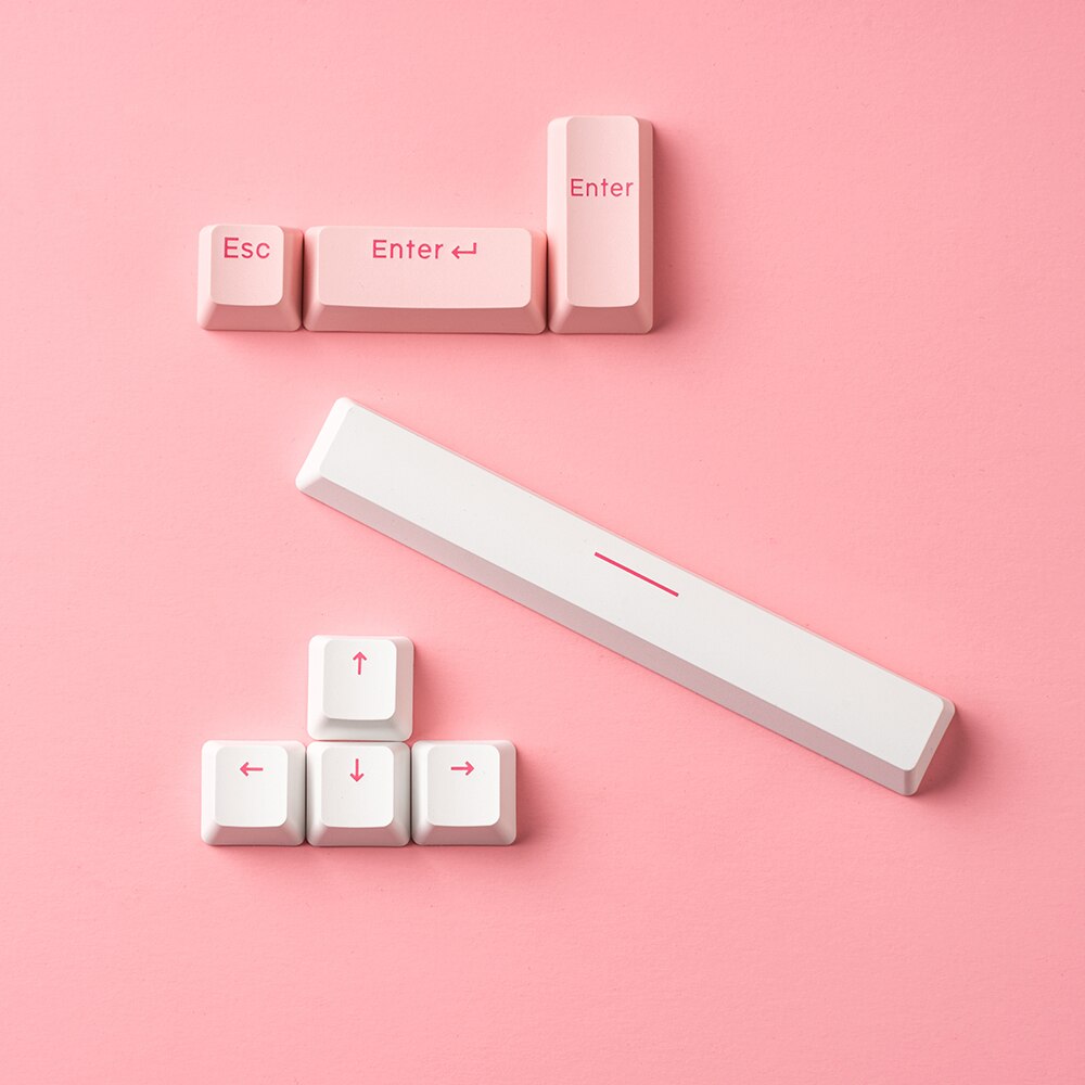 Jkdk Esc Voer Pijl Ruimte Keycaps Rood Roze Groen Blauw Oem Profiel Voor Mechanische Toetsenbord: pink 8 key