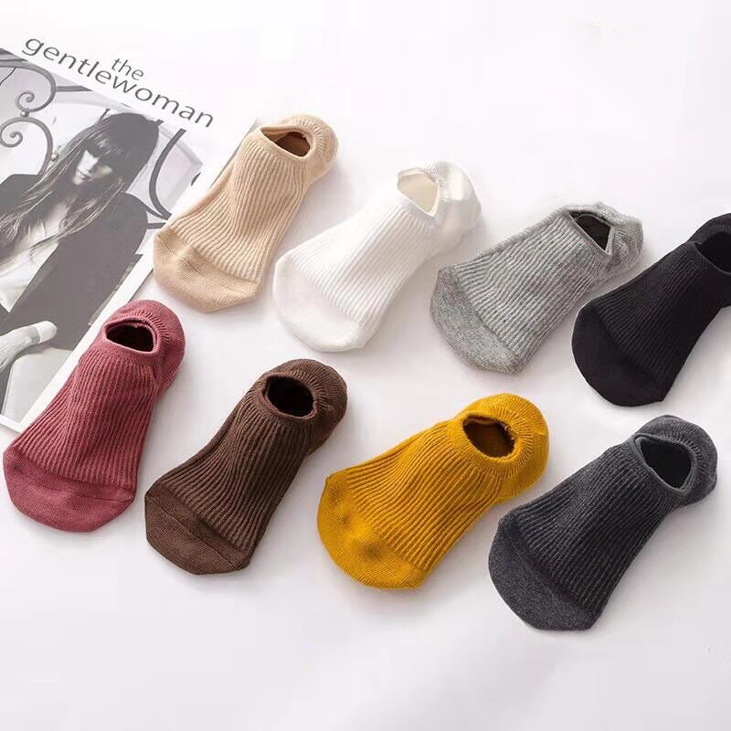 HUAYA Summer Women No Show Socks Invisible Cotton Double Cylinder Casual Non-slip Short Boats Socks Ankle Femmes Ladies Low Cut
