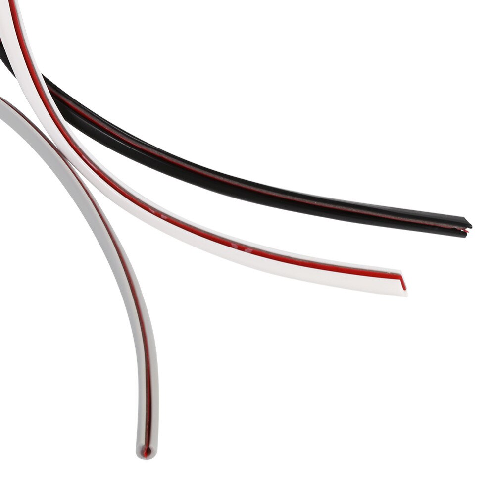 Tira de goma para moldura de puerta de coche, Protector de borde, cubierta negra, blanca, gris (opcional), 5M