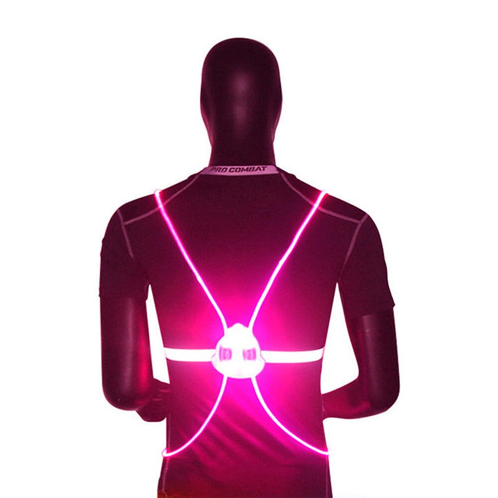 360 Reflective LED Flash Driving Vest High Visibility Night Cycling Running Riding Outdoor Activities Light Up Safety Bike Vest: Pink