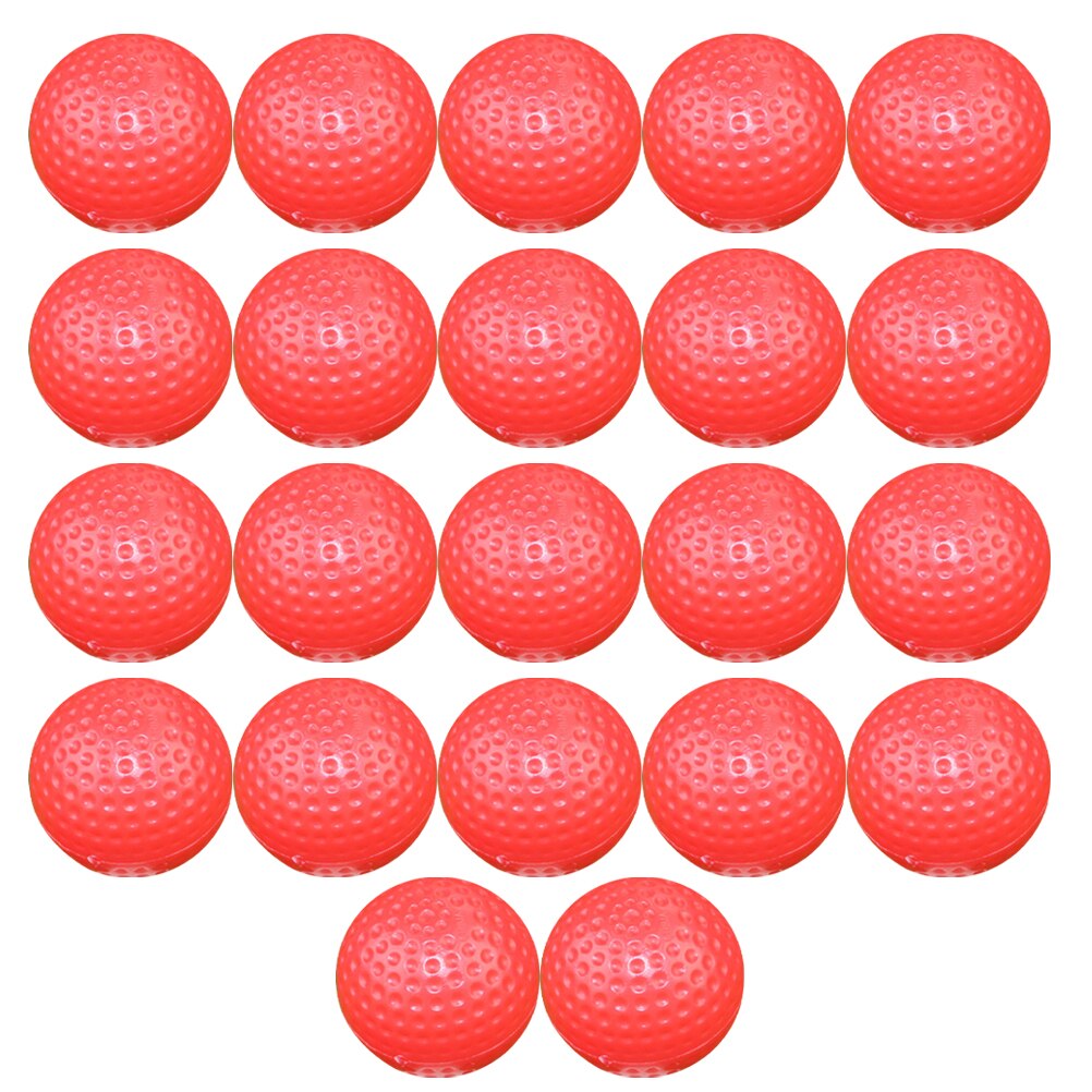 22 stk golfbold hulkugle ikke-porøs kugle golfsvingtræning hjælper med indendørs dobbeltlags golføvelsesbolde til indendørs: Rød