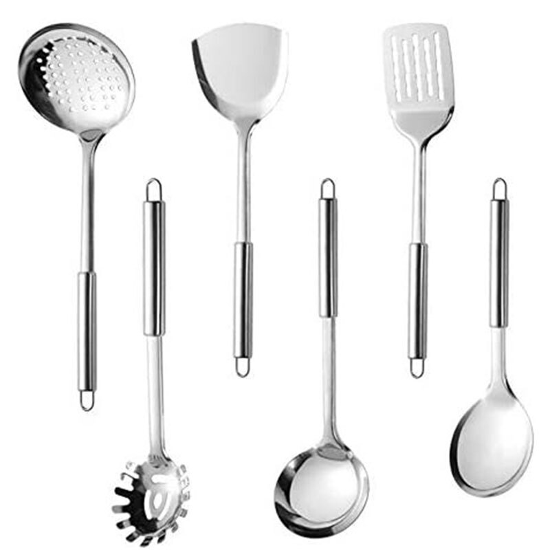 Keukengereiset  - 6 kookgerei antiaanbak & hittebestendig keukengadgets, spaghettilepel, pollepel, serveerset: Default Title