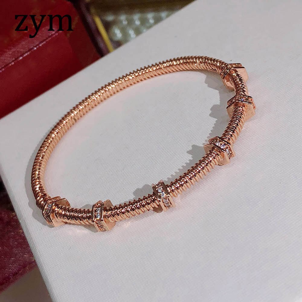 Heißer schraube Armbinde 5A zirkon Gold Material Europäischen und Amerikanischen Armbinde frauen Armbinde: Rose Gold